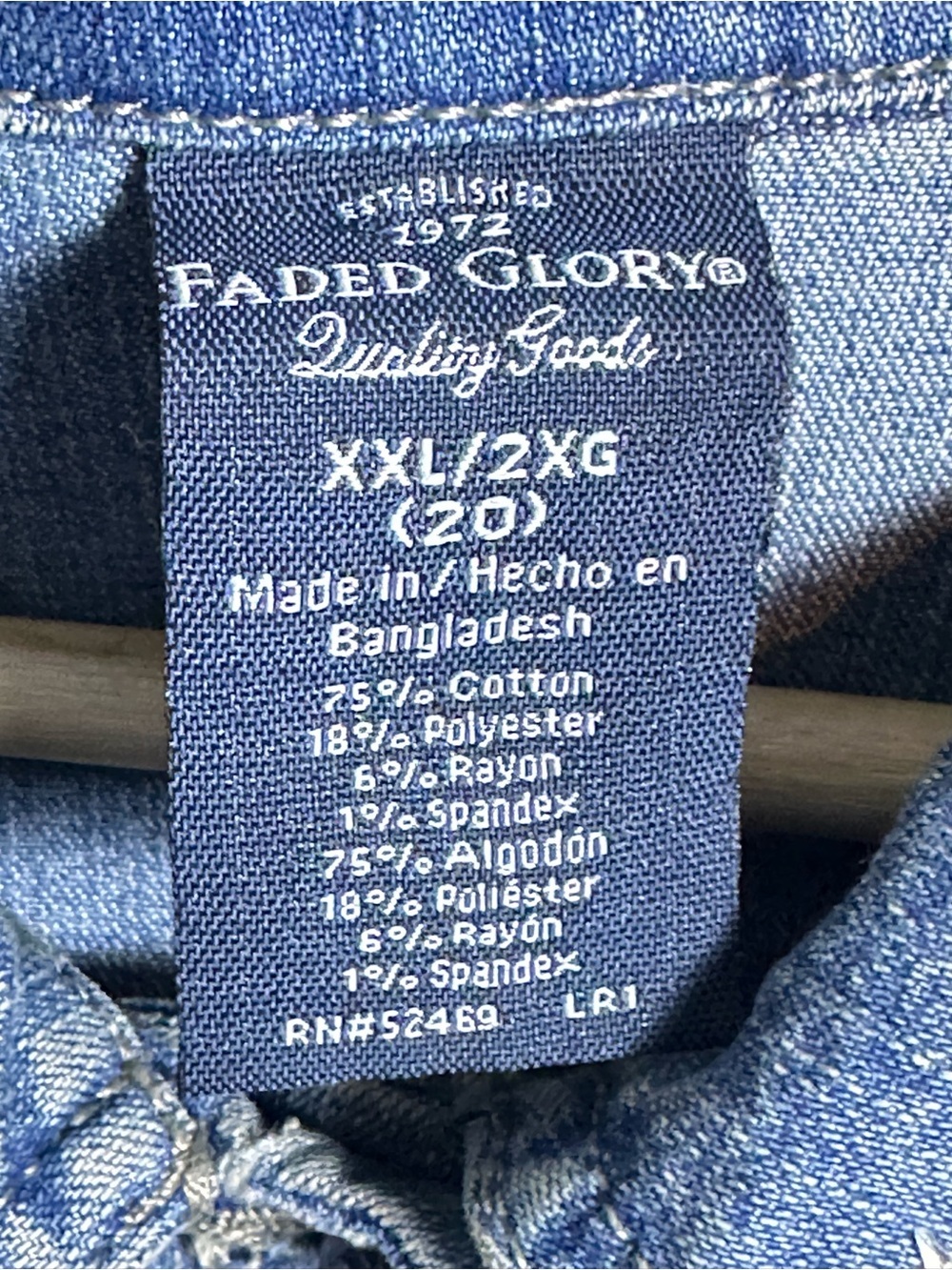 Faded Glory medium wash custom-embellished denim trucker jacket Texas Design 2XL - Picture 8 of 15